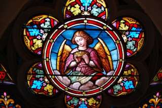 Fine Large Traditional Stained Glass Church Window + Jesus in the 