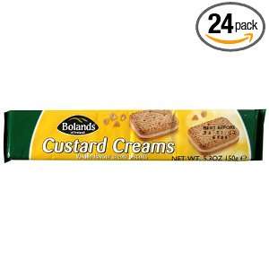 Bolands Cookies, Custard Cream, 5.295 Ounce Packages (Pack of 24)