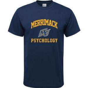  Merrimack Warriors Navy Youth Psychology Arch T Shirt 