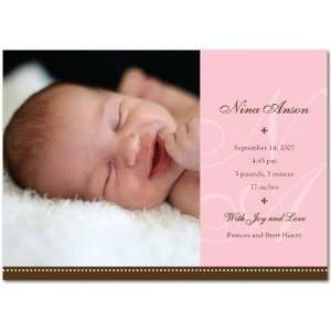 Girl Birth Announcements   Precious Elegance Pink By Hello Little One 
