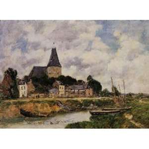   View of the Church from the Canal, By Boudin Eugène 