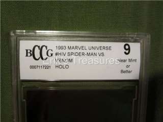 Marvel Universe Spider Man vs Venom H IV Hologram Card BCCG Graded 9 