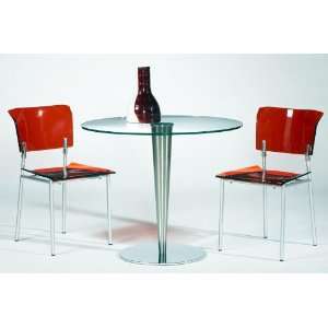  Chintaly Imports Bowery 3 Piece Glass Top Dining Set
