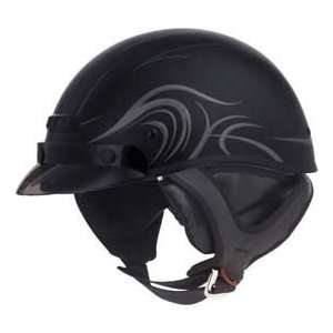 GMAX GM35 Half Helmet   Fully Dressed Derk Flat Black/Silver XS   72 