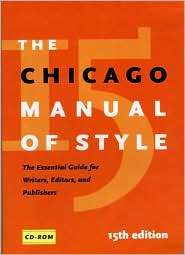 The Chicago Manual of Style, 15th Edition CD ROM for Windows 