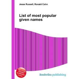  List of most popular given names Ronald Cohn Jesse 