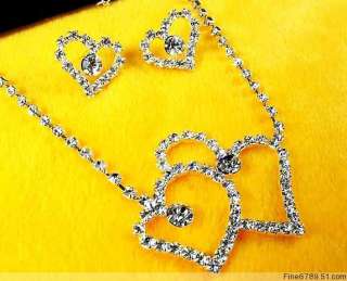 Lots Fashion 12Sets Crystal Rhinestone Necklaces&Earrings #32  