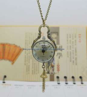 ANTIQUE CRYSTAL BALL WOMAN FASHION NECKLACE WATCH #271  