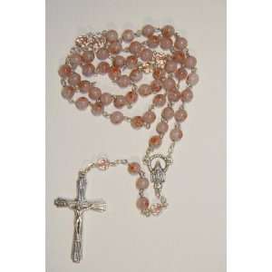  Murano Glass Pink Millifiori Rosary Jewelry