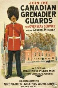 WWI Canadian Grenadier Guards 1918 Ontario Quebec  