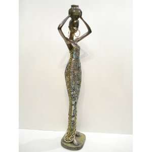   and Accessorize African Woman with Urn Statue