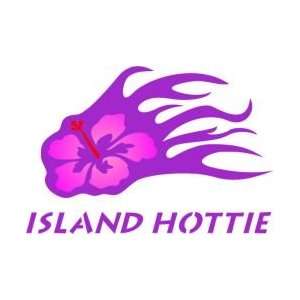  Tattoo Stencil   Island Hottie w/Flaming Flower   #L33 