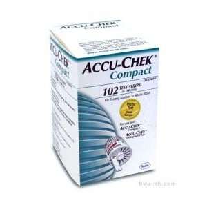 Accu chek Compact Diabetic Test Strips   102 Strips (Retail) [Health 