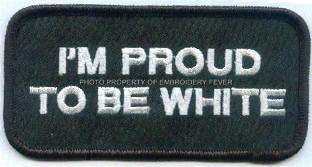 EF9 2807 IM PROUD TO BE WHITE BIKER PATCH  