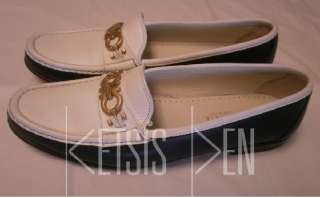 Salvatore Ferragamo Mens Blue & White Loafers Shoes *11 AA*  