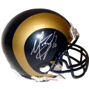  Signed Marc Bulger Mini Helmet   Autographed NFL Mini 
