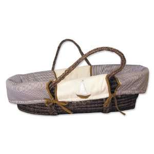  Moses Basket Set Brown Basket With Yacht Club Blue And 