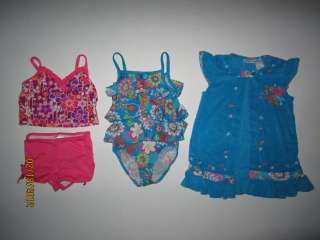 5pc Swim Suit Lot Cover Up Size 4 4t  