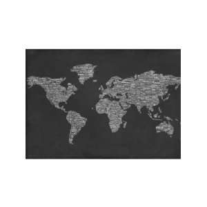 Wallpaper 4Walls Maps One World White on Black KP1340PM3 