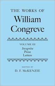Works of William Congreve Volume III, (0199297460), William Congreve 