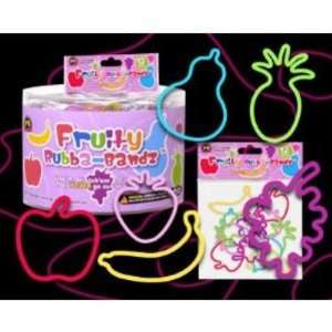 Rubber Fun Bands Bracelets Fruit Shapes Case Pack 24