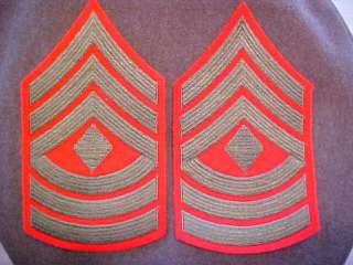 PAIR OF FELT USMC FIRST SERGEANT E8 STRIPES CHEVRONS  