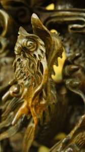 Dragon Statue Oriental Quality Box Wood Sculpture 36  