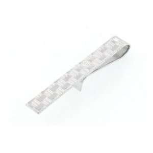   silver larger size tie slide with a basketweave patterning Jewelry