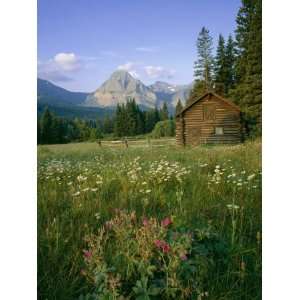 Old Park Service cabin in the Cut Bank Valley of Glacier National Park 