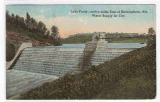 Lake Purdy Dam Water Supply Birmingham AL postcard  