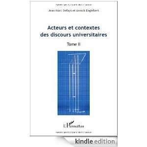 Acteurs et contextes des discours universitaires  Tome 2; Actes du 