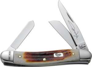   Wayne Med Stockman 3 5/8 Closed Red Stag 3 Blade Knife CA7440  