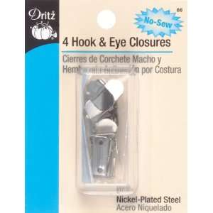  Hook & Eye Closures 1/2 4/Pkg Nickel