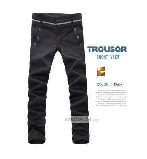 P21026 Mens Causal Pocket Trouser Polyester Button Slim Fit Pants 29 