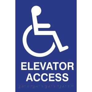  ADA Compliant Elevator Access Signs with Tactile Text and 
