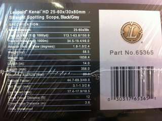 Leupold SX 2 Kenai 30x 25 60x80mm Spotting Scope 65365  
