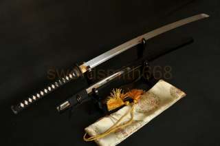 Folded Steel Full Tang Blade Butterfly Brass Tsuba Japanese Samurai 