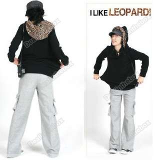 Womens Hoodies Leopard Sweatshirt Top Outerwear Parka Coats White 