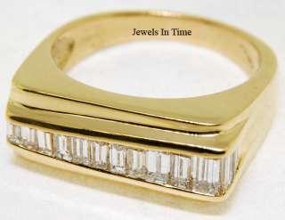 Mens Ring 18k Yellow Gold & Diamond Asymmetric  