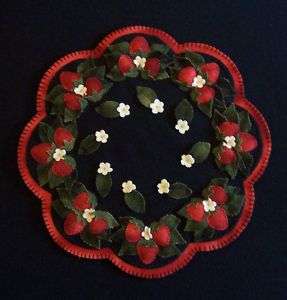 The Strawberry Patch~~Wool Penny Rug Candle Mat PATTERN  