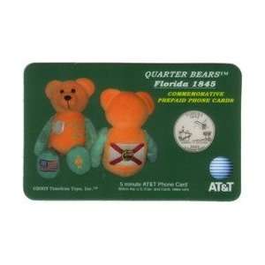   Card 5m Florida (#27) Quarter Bear Pictures Bean Bag Toy, Coin, Flag