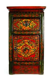 hand painted tibetan side stand this newly made pine wood side stand 