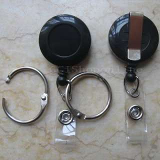 Lot 2 Card Holder Reels Retractable Badge Clip Keychain  