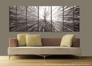  Abstract Hand Crafted Silver Metal Wall Art Office Decor Vortex 2 XL