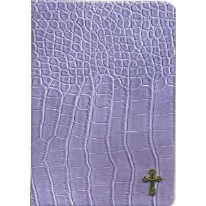 Purple Faux Croc Pocket Scripture Journal Prayer Diary with Cross on 