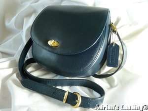 COACH Madison Carlyle Navy Blue Leather Shoulder Bag/Purse #4401 