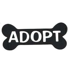 Adopt Dog Bone Set of 4 Black Vinyl Car Decal Sticker Animal Rescue 