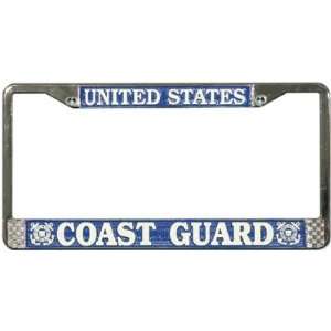 Coast Guard Chrome License Plate Tag Frame