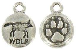 double sided wolf paw, & wolf charm