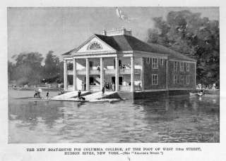 COLUMBIA COLLEGE BOAT HOUSE, ANTIQUE ROWING, NEW YORK  